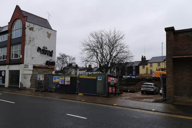 Part of the former Most Marvellous Emporium has been demolished to make way for student flats