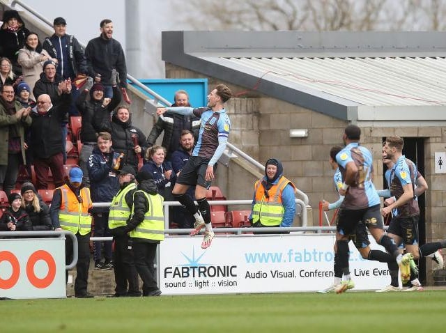 As well as the team played as whole, there can only be one realistic candidate for man of the match. Two brilliant headers put Cobblers in control and took his tally to eight goals for the season, level with top scorer Hoskins. He has every chance of reaching double figures... 9 CHRON STAR MAN