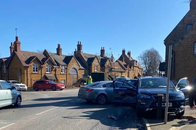This collision happened on the crossroads last week and is a regular occurrence, according to residents.