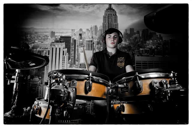 Drumming was one of his hobbies.