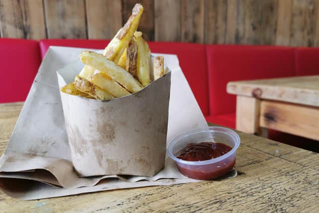 The hand cut fries