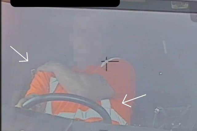 This driver didn't manage to disguise the fact he wasn't wearing a seatbelt. Photo: @Northants_SRT