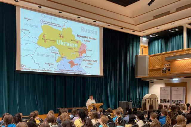 Pupils began the day with an assembly about Ukraine.