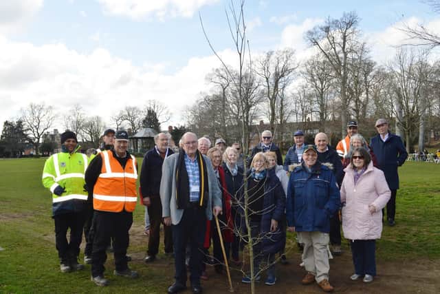 Councillor Phil Larratt with representatives from Friends of Abington Park, Ideverde and the Park Rangers at the tree planting.