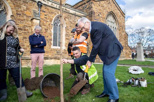 Trees were planted in St Giles churchyard. Photo: Kirsty Edmonds.