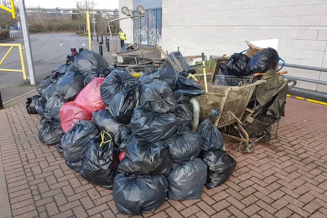 Volunteers collected 100 sacks of rubbish and more from the Grand Union Canal in Northampton.