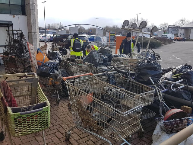 Volunteers collected 100 sacks of rubbish and more from the Grand Union Canal in Northampton.