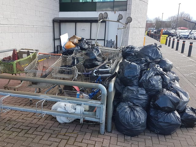 Volunteers collected 100 sacks of rubbish and more from the Grand Union Canal in Northampton.