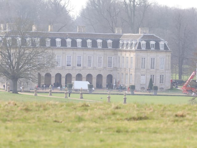 Crew have been working in front of the colonnade