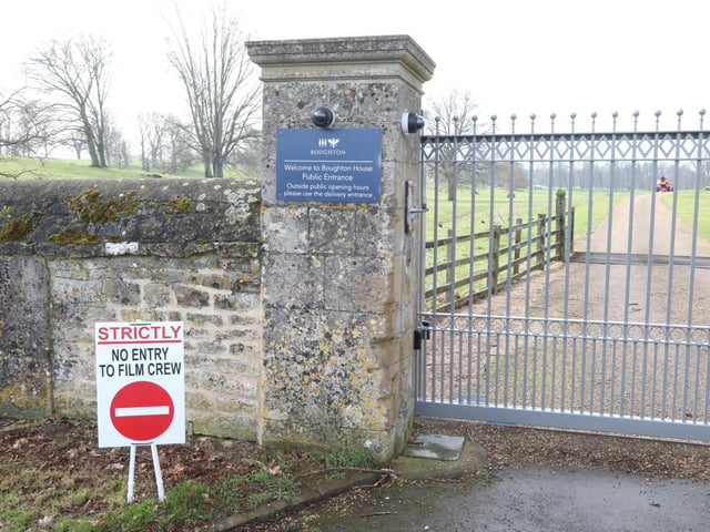 Film crews have had to use special entrances to Boughton House Estate