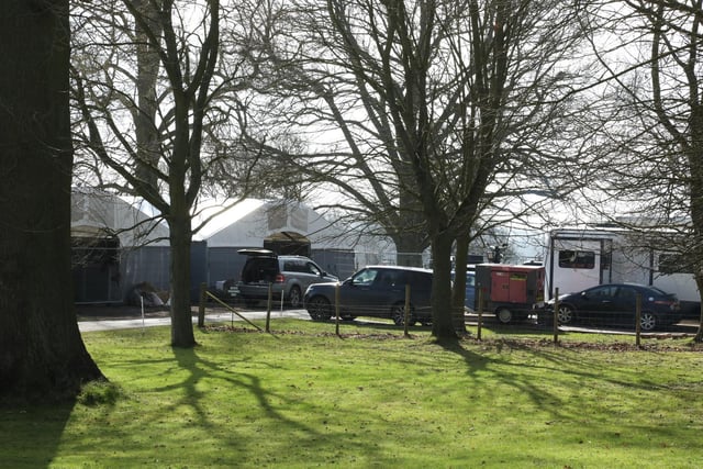 Temporary stabling has been provided for the horses being used on the set