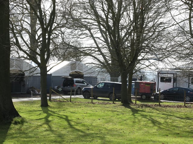 Temporary stabling has been provided for the horses being used on the set