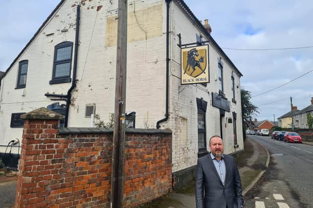 Director of Friendship Zone, Paul Kuznecovs, pictured outside The Black Horse pub in Cold Ashby.