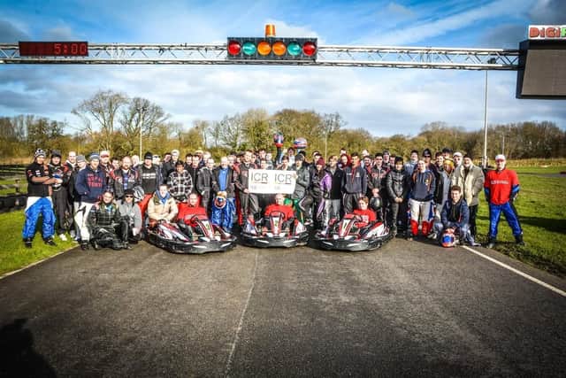 Lining up for the last charity race at Whilton Mill.