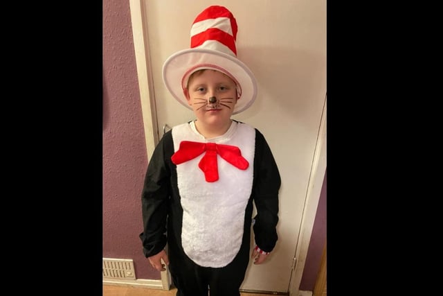 Leo, aged nine, dressed as The Cat In The Hat.