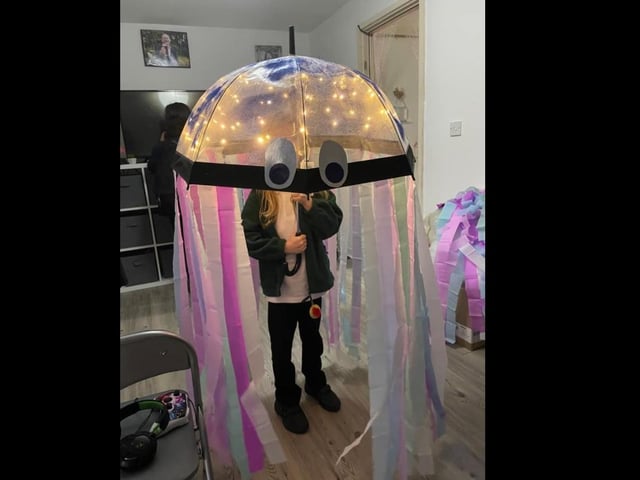 Sam, aged six, got especially creative with their jellyfish costume!