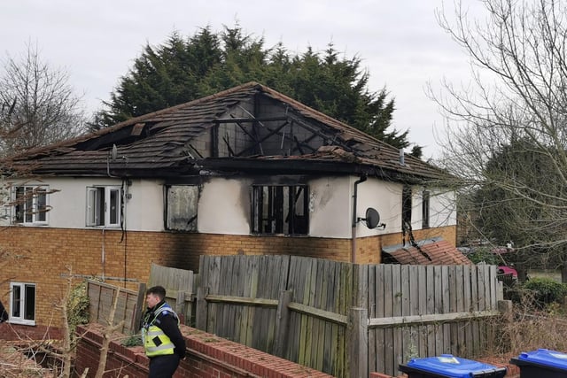 The aftermath of the Olden Road house fire in Rectory Farm on Sunday (March 20).  Photo: Logan MacLeod