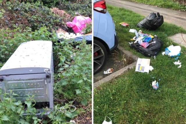 Fly-tipping Melbury Lane and the littering in Eastfield