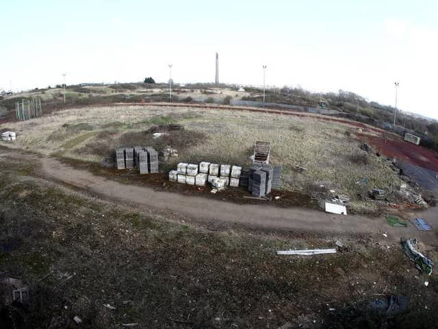The disused athletics track behind the East Stand at Sixfields. Picture: Pete Norton.
