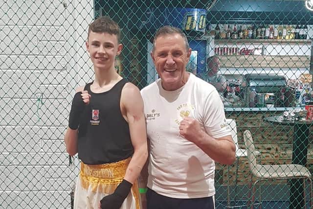 Niall Tee pictured with trainer John Daly
