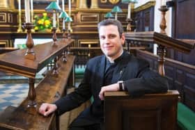 Rev Oliver Coss at All Saints Church, in Northampton