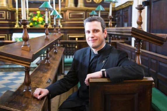 Rev Oliver Coss at All Saints Church, in Northampton