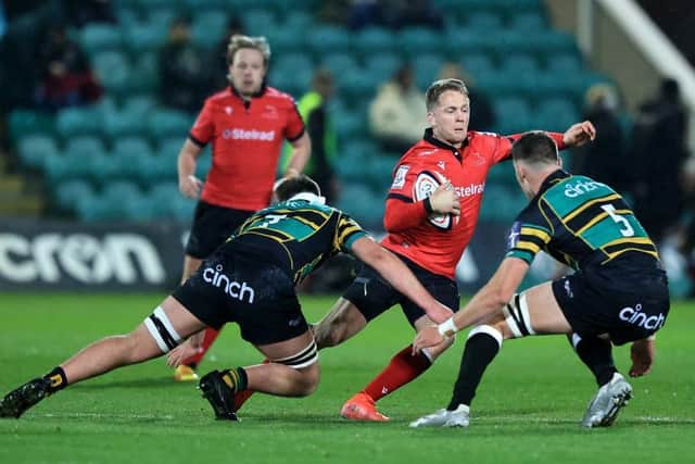 Action from Saints' win over Newcastle Falcons