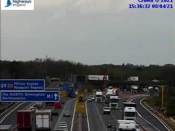 There is a lot of congestion on the M1 towards Milton Keynes.