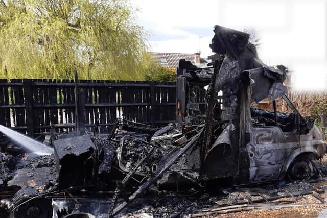 The aftermath of the motorhome fire