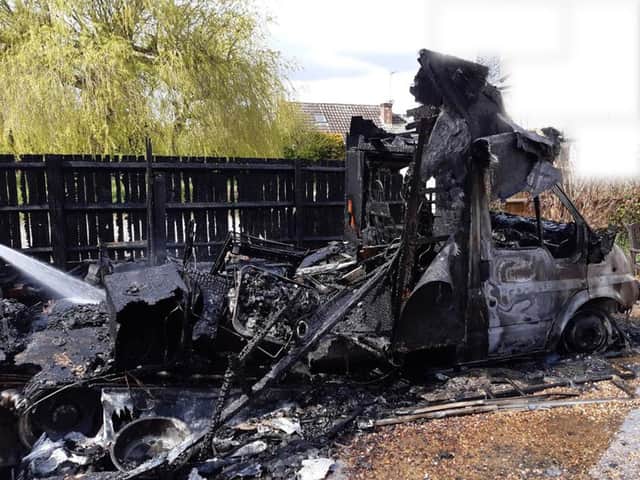 The aftermath of the motorhome fire