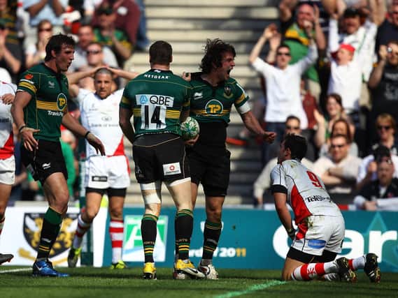 Lee Dickson roared for delight after scoring for Saints in their quarter-final win against Ulster in April 2011