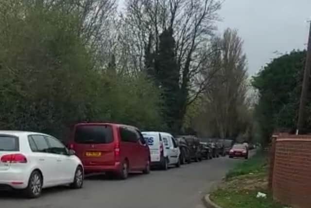 The queues into the tip stretching all the way down Lower Ecton Lane