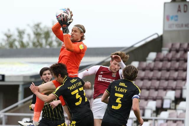 Action from the Cobblers' 1-1 draw with Bristol Rovers
