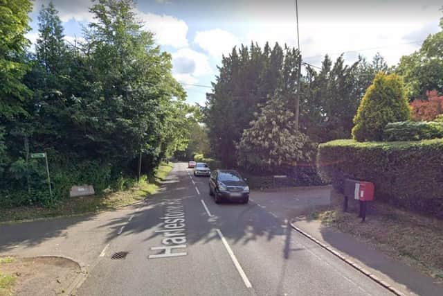 The two vehicle collision took place on Harlestone Road in Church Brampton.