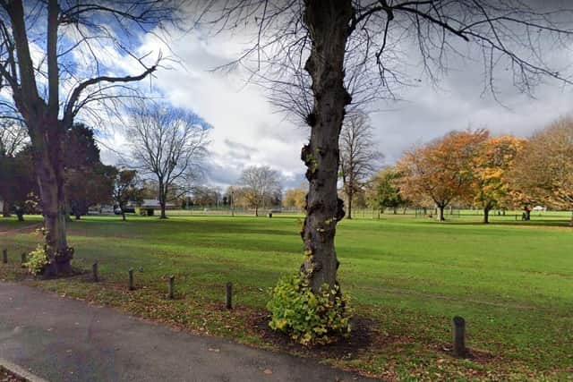 The violent robbery took place near the basketball courts in The Racecourse, Northampton.