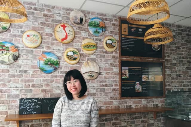 Linh Phuong Pham inside her new Vietnamese takeaway, Hanoi Corner, on Bridge Street, Northampton
