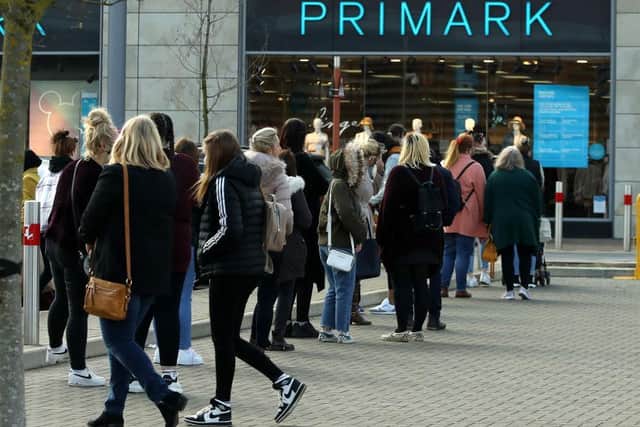 Huge queues at Rushden Lakes as Primark reopened on Monday. Photo: Getty Images