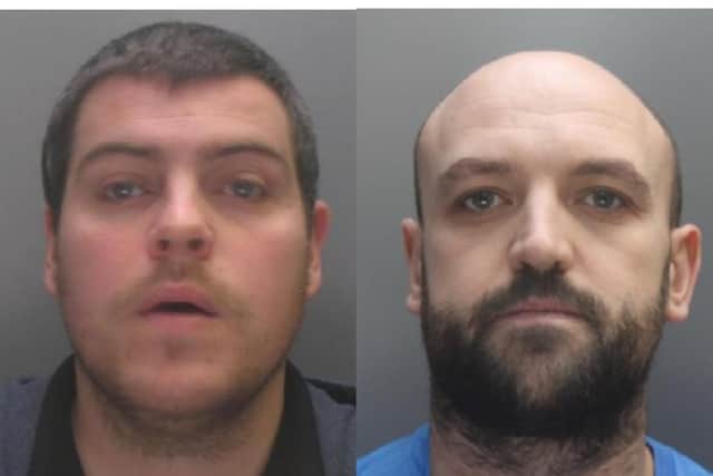 Matthew Murray (left) and Lee Rogers (right) who have been jailed for nine years.