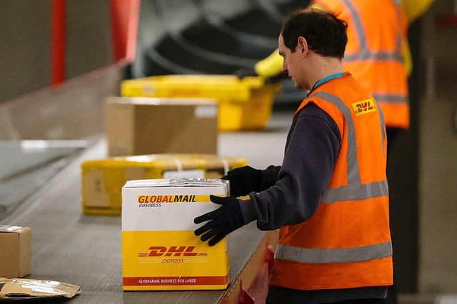 DHL wants to build a new logistics hub near Towcester. Photo: Getty Images, taken at a DHL hub in Germany in 2014