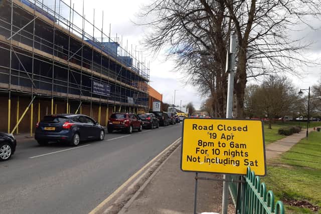 The warning sign in St Andrew's Road