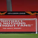 A banner at Old Trafford.