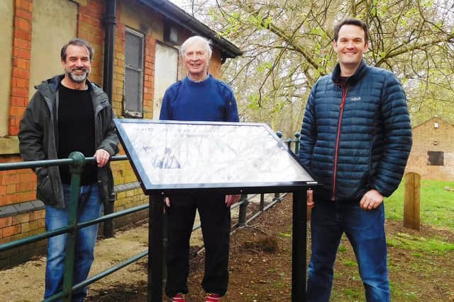 Abington Park Heritage Trust Trustees at the interpretation board at Park Avenue South traffic light junction