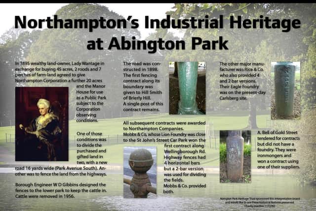The new board in Abington Park