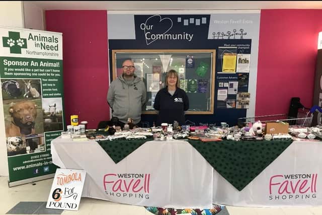 Animals in Need held a tombola pre-Covid in Weston Favell Shopping Centre's community zone