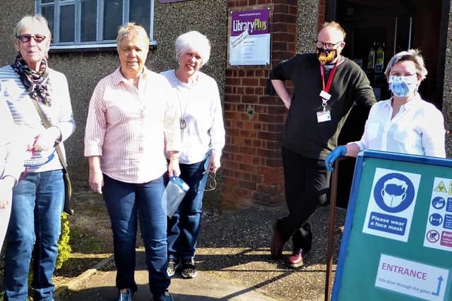 Some of the volunteers at the re-opening of Abington Library on Tuesday