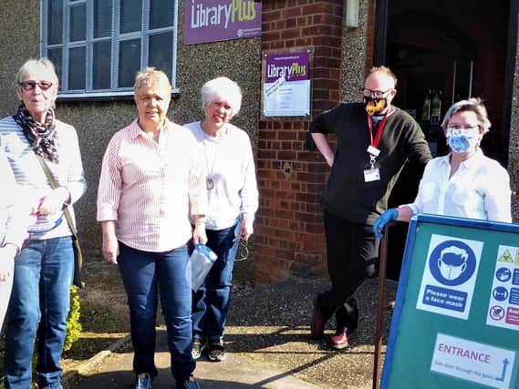 Some of the volunteers at the re-opening of Abington Library on Tuesday