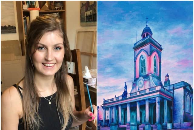 Sophie Slade has found success with her colourful paintings of Northampton town centre landmarks, such as All Saints Church