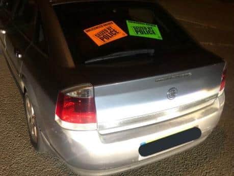 Police seized this uninsured car after a man was caught driving it without a licence.