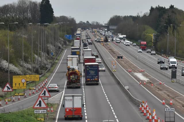 Work on converting the M1 between Northampton and Milton Keynes is due to finish next year