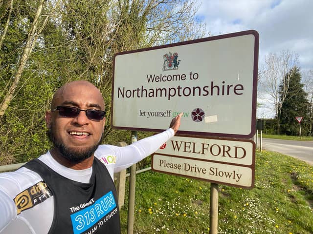 Afruz Miah is passing through Northampton on his huge running challenge.